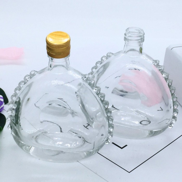 Launch Gao Botol Kaca Bening 100Ml Wadah Alkohol/Liquor/Wine Gaya Vintage