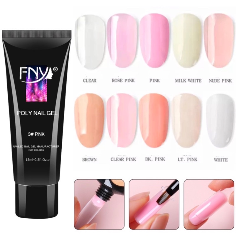 FINY POLYGEL NAIL EXTENSION PREMIUM QUALITY 15ml / FNY SAMBUNG KUKU PALSU POLY GEL