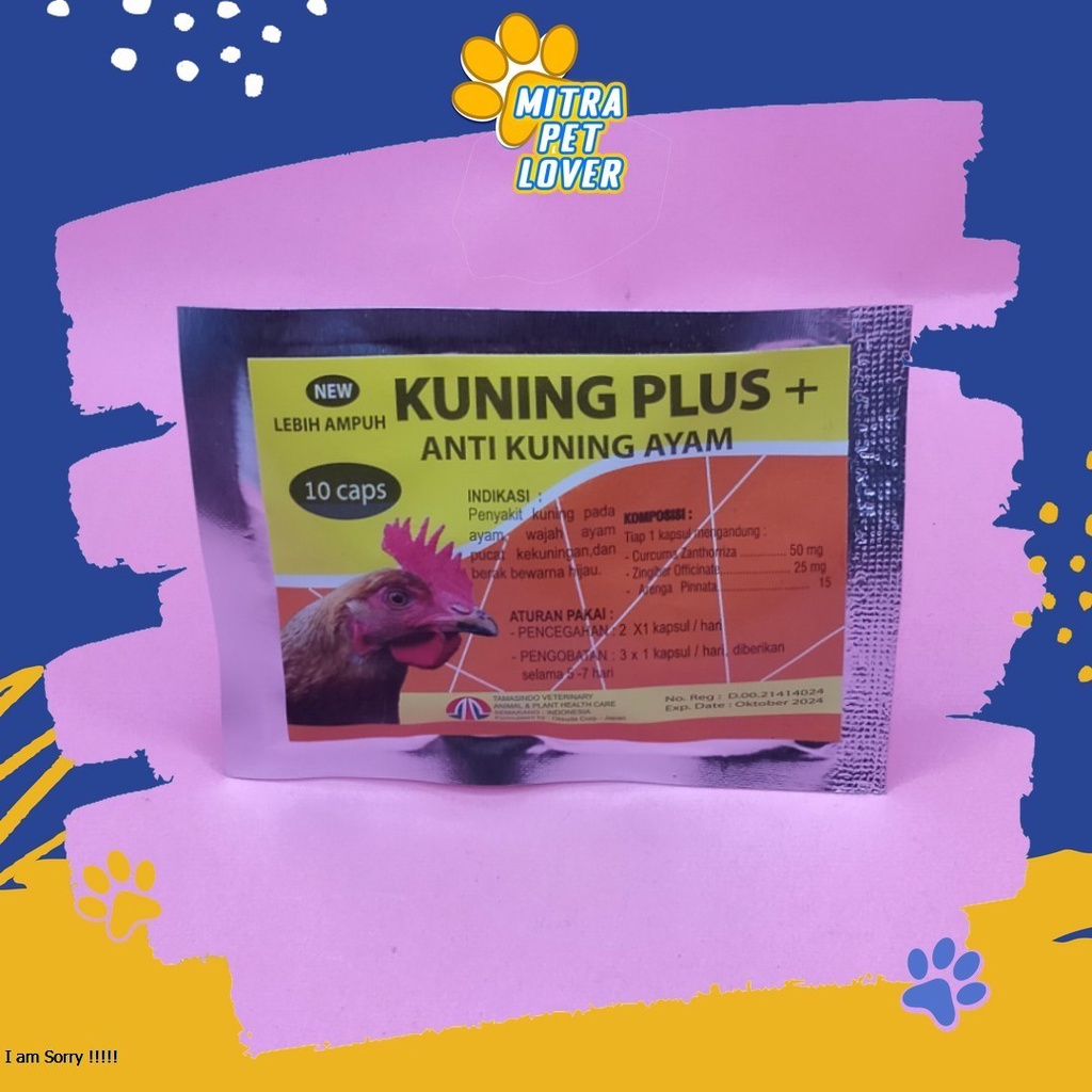 ANTI SAKIT KUNING PADA AYAM - KUNING PLUS CAPSULE - 10 CAPSUL - MENGOBATI AYAM PUCAT KEKUNINGAN OBATI LEMAS SAKIT - MURAH ASLI GARANSI KUALITAS ORIGINAL - PET ANIMAL KAPSUL &amp; VETERINARY TAMASINDO OBAT KESEHATAN &amp;  VITAMIN TERNAK HEWAN  MITRAPETLOVER