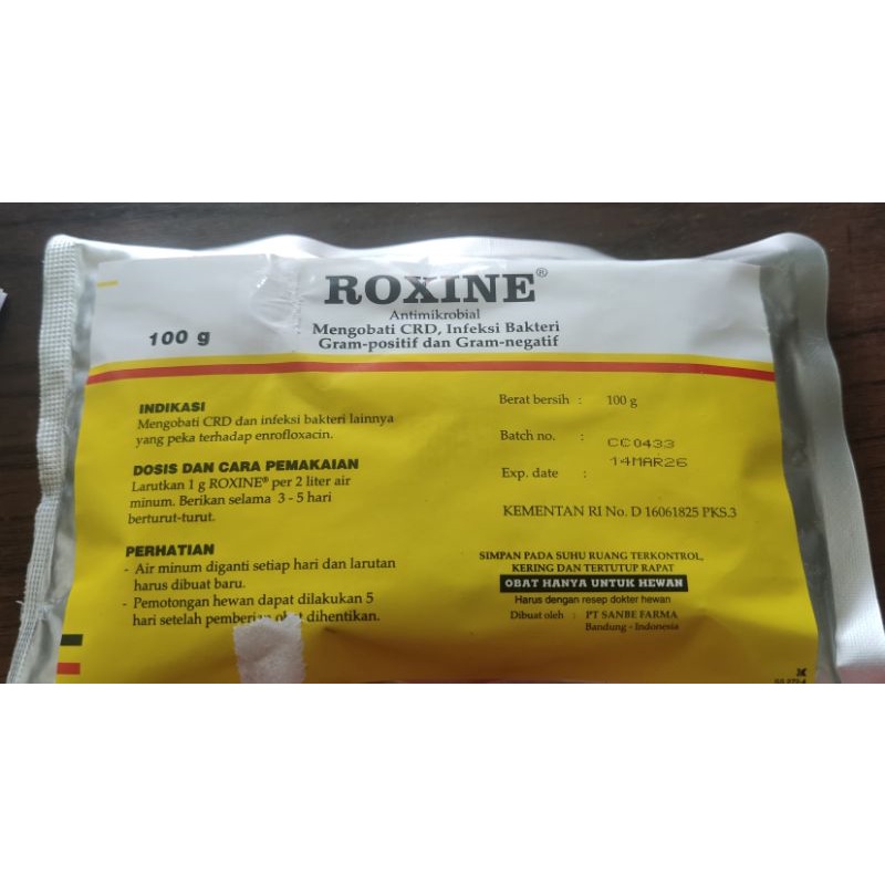 ROXINE 100 GRAM - Obat pernafasan persendian cekrek ngorok pada ayam