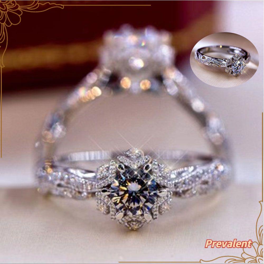 Preva Cincin Snowflake Perhiasan Mewah Berlian Perhiasan Snowflake