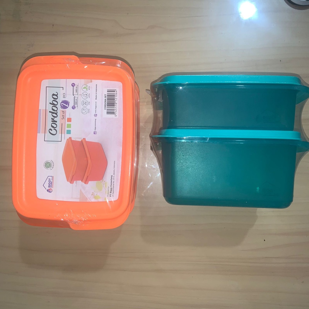 Toples Kotak Makanan Sealware Cordoba Set isi 2pcs Box Kulkas Serbaguna Lunch Box Wadah Sayur 1000ml &amp; 1400ml