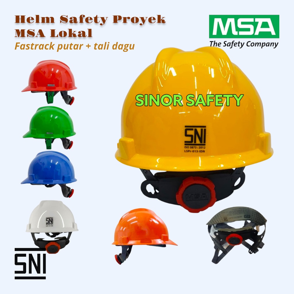 Helm Safety Proyek V-GUARD Fastrack Putar MSA LOKAL