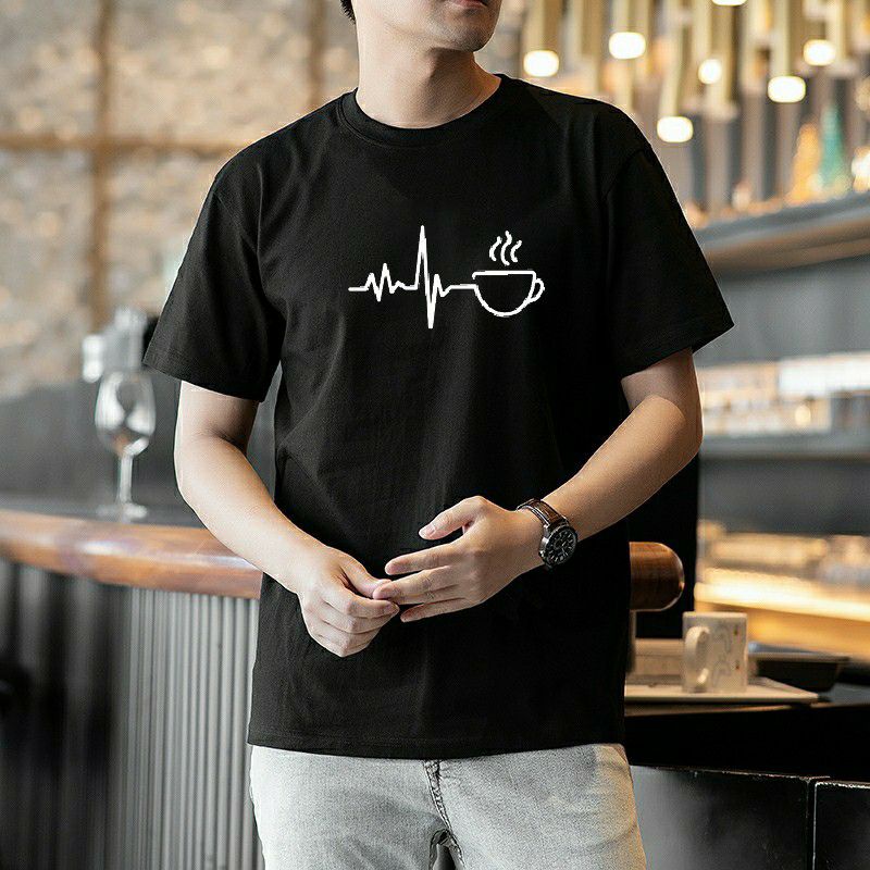 Kaos Distro Pria Lengan Pendek DETAK KOPI Atasan Tshirt Pria Kaos Oblong Pria Katun