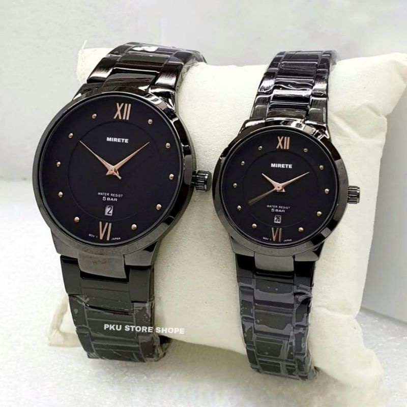 HARGA PROMO JAM Tangan Couple Pria/Wanita Rantai Stainlees Steel Anti Karat Tanggal Aktif | Jam Tangan Couple Lagi laris Termurah | Jam Tangan Wanita Terbaru Analog | Jam Tangan Pria Mirete Original | Jam Tangan Couple Bisa Satuan Cod