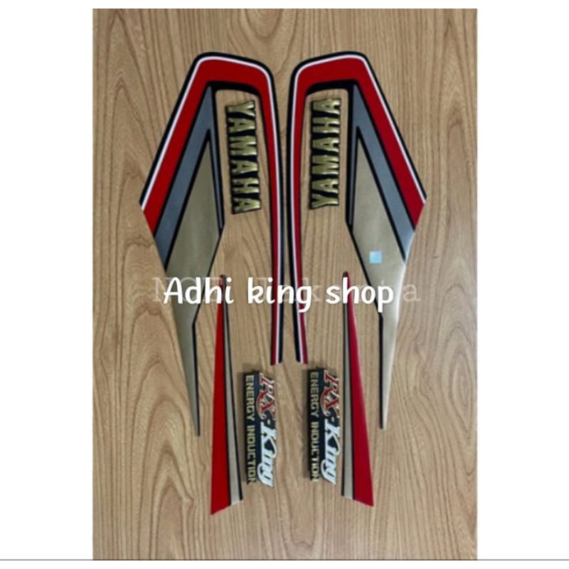 PAKET STIKER STRIPING RX KING 1992 KOMPLIT EMBLEM TANGKI DAN EMBLEM BOX AKI TEPONG RX KING