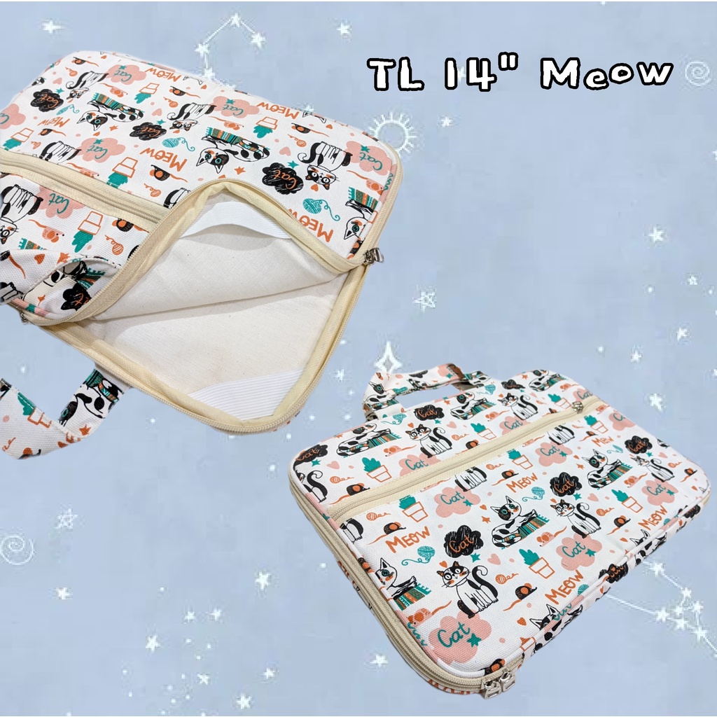 Tas Laptop kanvas motif sleeves Laptop 14&quot; Inch/ Tas Jinjing Laptop