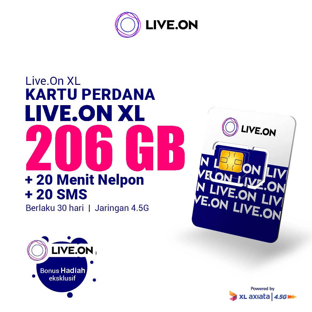 Kartu Perdana Live On XL Axiata Termurah Gratis Ongkir [COD]