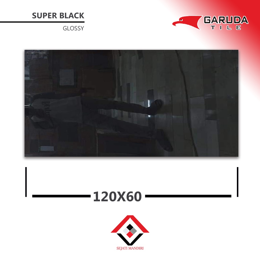 granit 120x60 - hitam polos glossy - garuda super black