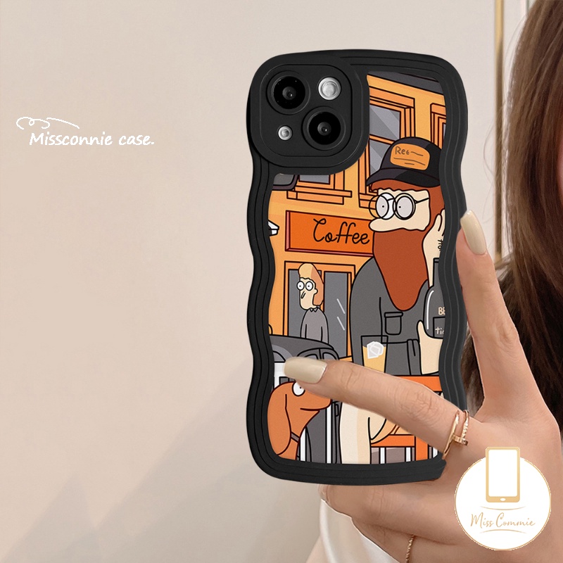 IPHONE Couple Soft Case Compatible Untuk Iphone6 6s 8 7plus 11 13 12 14 Pro Max 14Plus XR X XS Max SE 2020 INS Fashion Eropa Art Retro Ilustrasi Tepi Bergelombang Soft TPU Cover