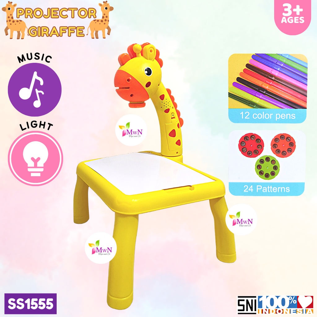 MWN Mainan Anak Meja Gambar Proyektor Jerapah Giraffe Projector Table