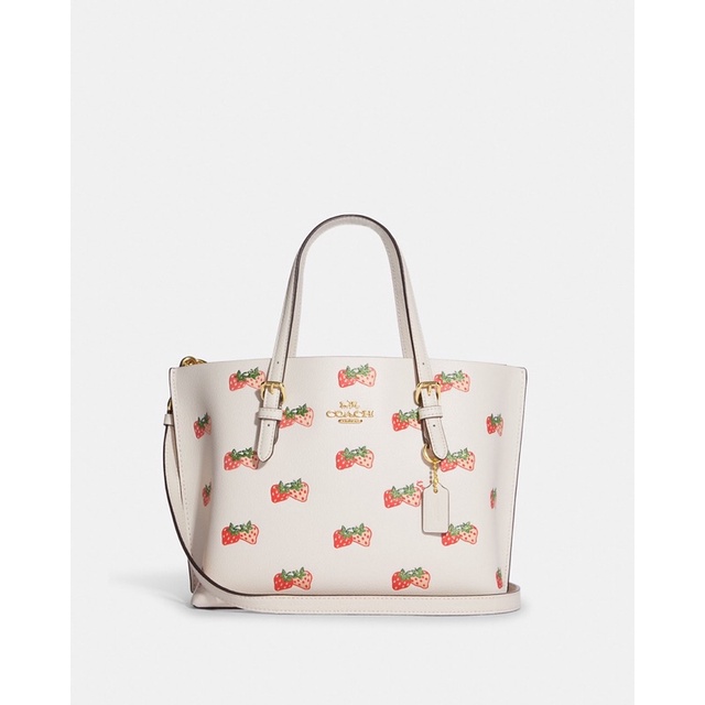 Coach Tote in Signature Canvas Mollie White With Flower (CB600)