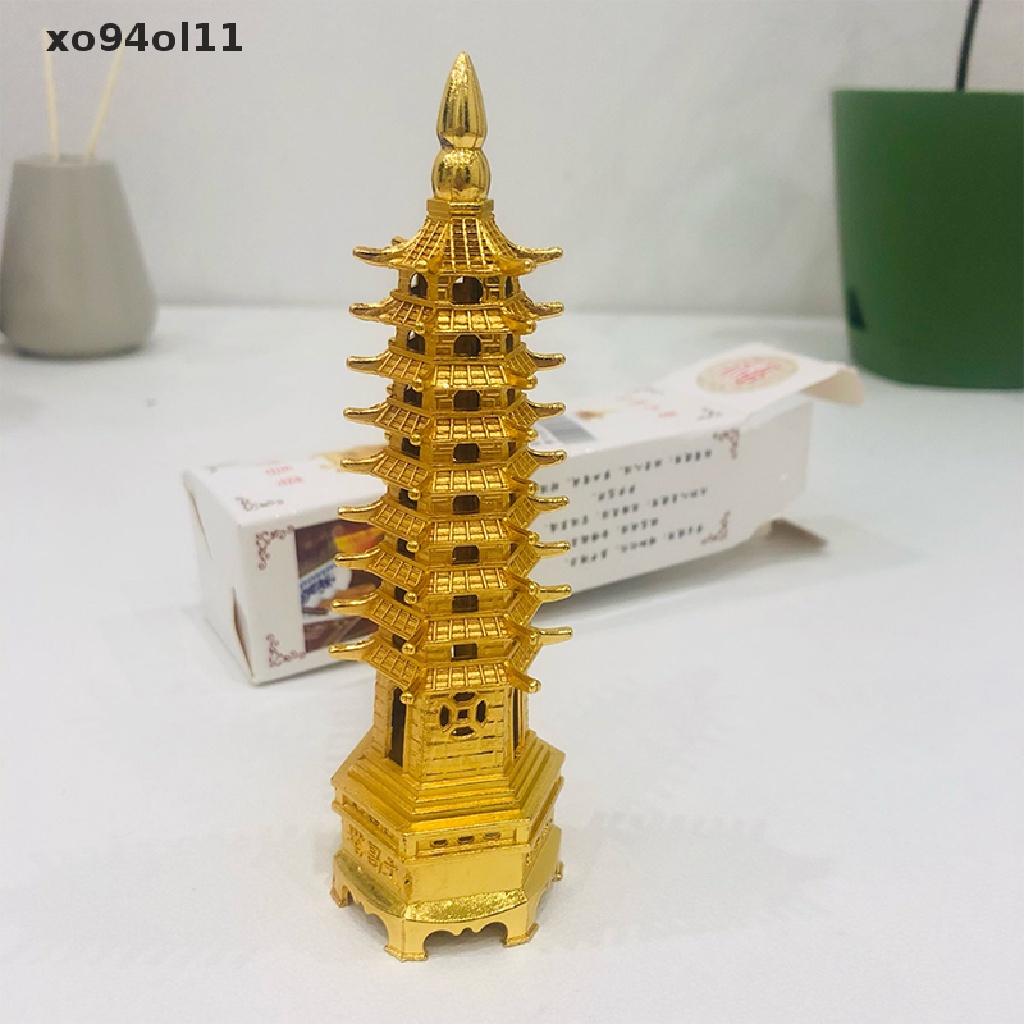 Xo Paduan Seng Feng Shui Pendidikan Tower Tingkat Wen Chang Pagoda Desktop Ornamen OL