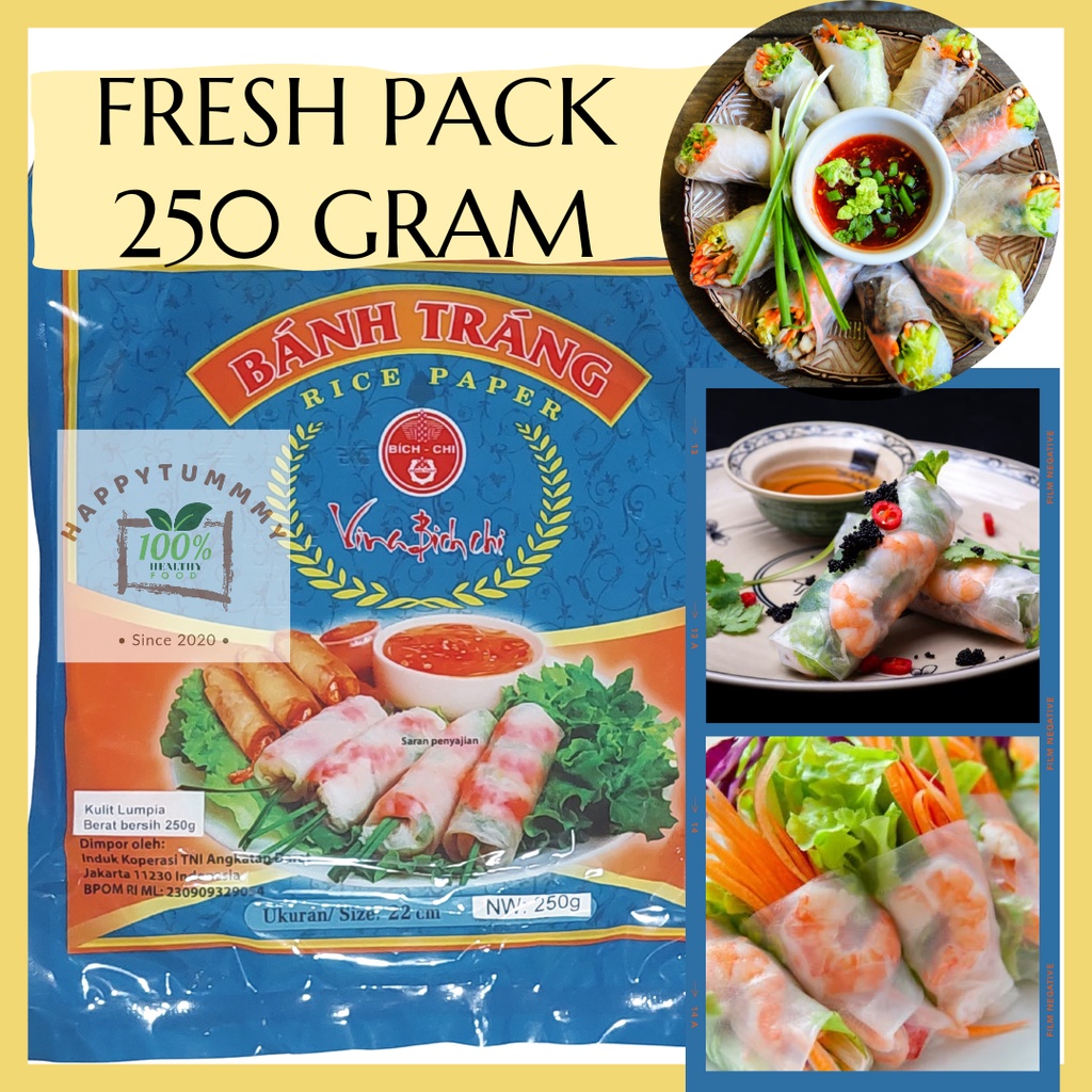 HPT - RICE PAPER 250gr KEMASAN ASLI PABRIK - Kulit Lumpia Vietnam Rice Paper Termurah Rice paper Banh trang 22 Cm