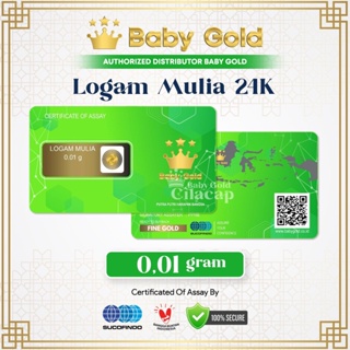 Image of Baby Gold Emas Mini 0,01 Gram Logam Mulia 24 Karat Microgram Bersertifikat Resmi