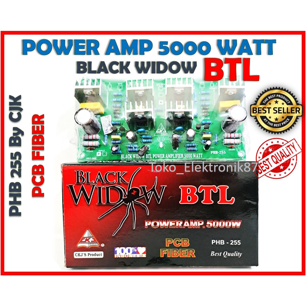 Power Amplifier 5000 Watt Black Widow BTL PHB 255 CKJ