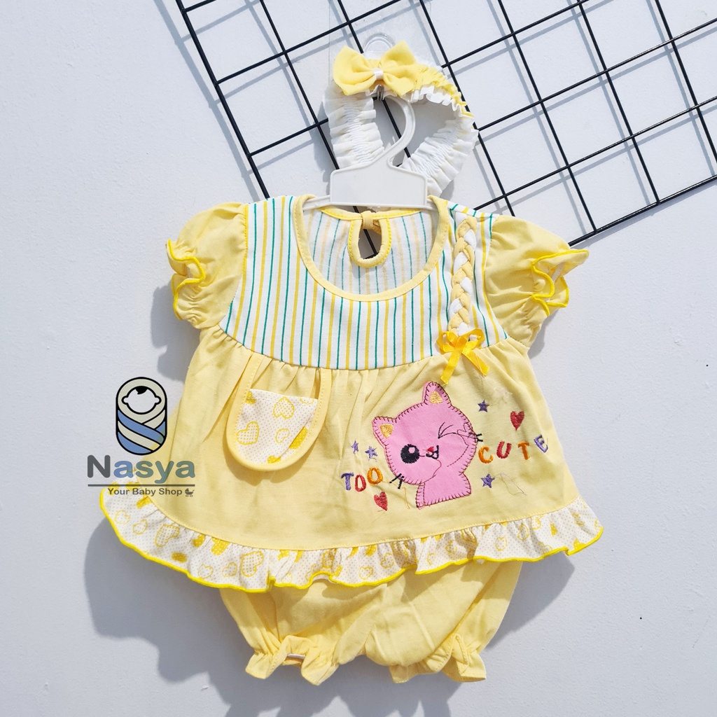 [A-030] NEW !! Setelan Baju Bayi 0-6 Bulan (GRATIS Bandana) / Baju Anak Bayi Perempuan motif animal