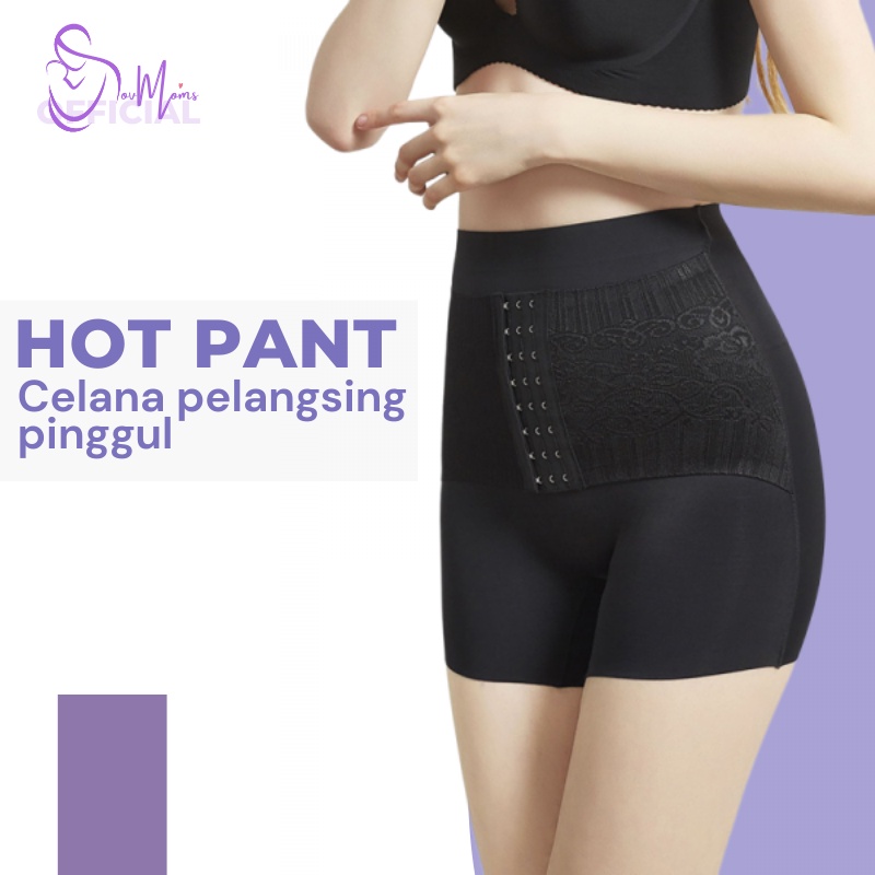 Celana Pelangsing Kancing Pendek Seamless Korset Pengecil Perut Buncit Wanita Jumbo Slim Slimming Sliming Short Pants Pant Fit Body Shape Shaper Shapper Korslet Corset Kroset Pelangsing Pengecil Perut Tubuh Badan Pakayan Pakaian Pekaean Dalam Wanita Jumbo