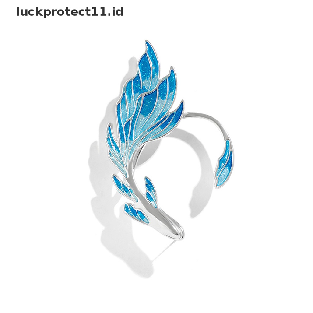 /Fashion Hot// Fashion Hot// Punk Kreatif Gradien Biru Ikan Telinga Cuff Klip Anting Untuk Wanita Mode Tidak Teratur Geometris Klip Telinga Pesta Perhiasan.