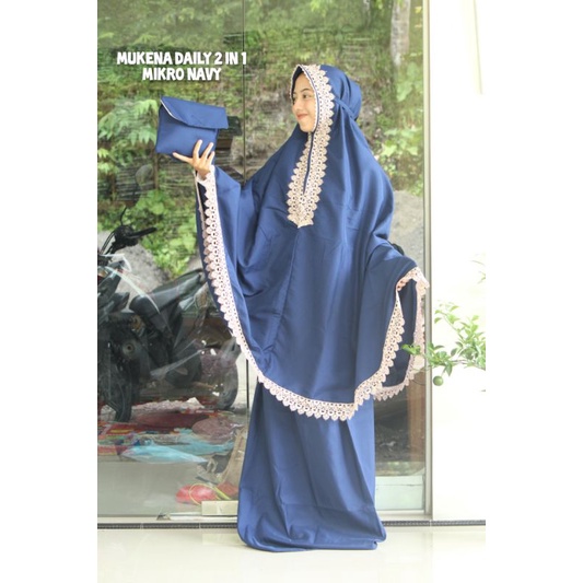 Mukena Dewasa Daily 2 in 1 Renda arabian Free Tas cantik