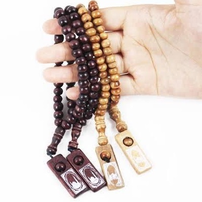 TASBIH KAYU ISI 33 BUTIR TASBIH SHOLAT SOUVENIR HAJI UMROH MUSLIM