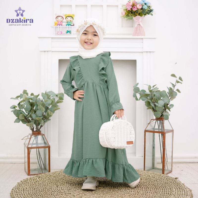 GAMIS MUSLIM ANAK PEREMPUAN MEDELTERBARU //PAKAIAN MUSLIM ANAK/GAMIS CRINGKLE AIRFLOW//GAMIS LEBARAN