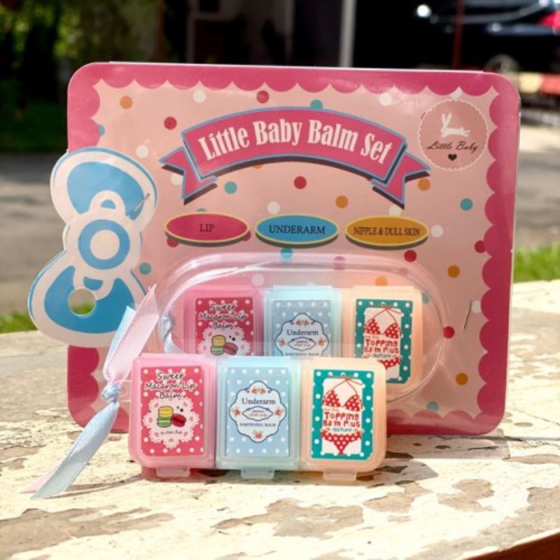 ✿ELYSABETHME✿ Little baby balm set 3 travel pack original untuk mencerahkan lipatan pink bibir ketiak slengky
