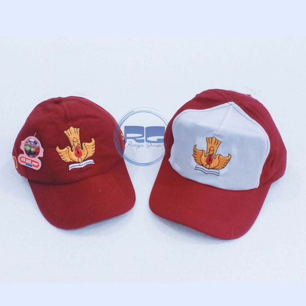 Topi Sekolah SD Bordir Topi SD Merah Putih Topi Sekolah  SD Bordir Topi SD  Bordir Merah