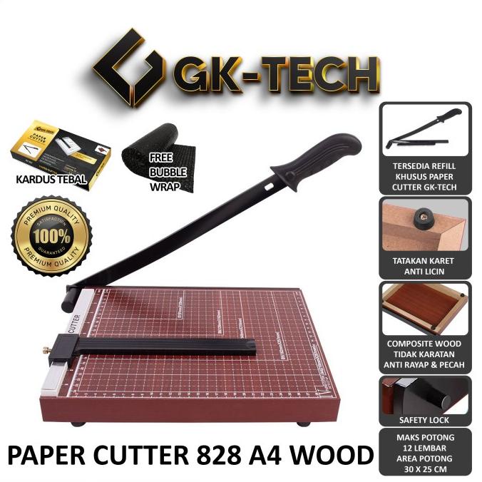 

Paper Cutter A5 A4 B4 A3 828 Premium Series Kayu Awet GK-TECH Not Deli