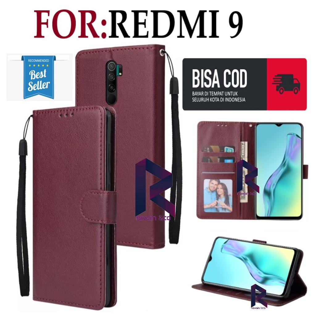 CASE XIAOMI REDMI 9 FLIP WALLET LEATHER KULIT PREMIUM SARUNG BUKA TUTUP KESING HP FLIP CASE XIAOMI REDMI 9