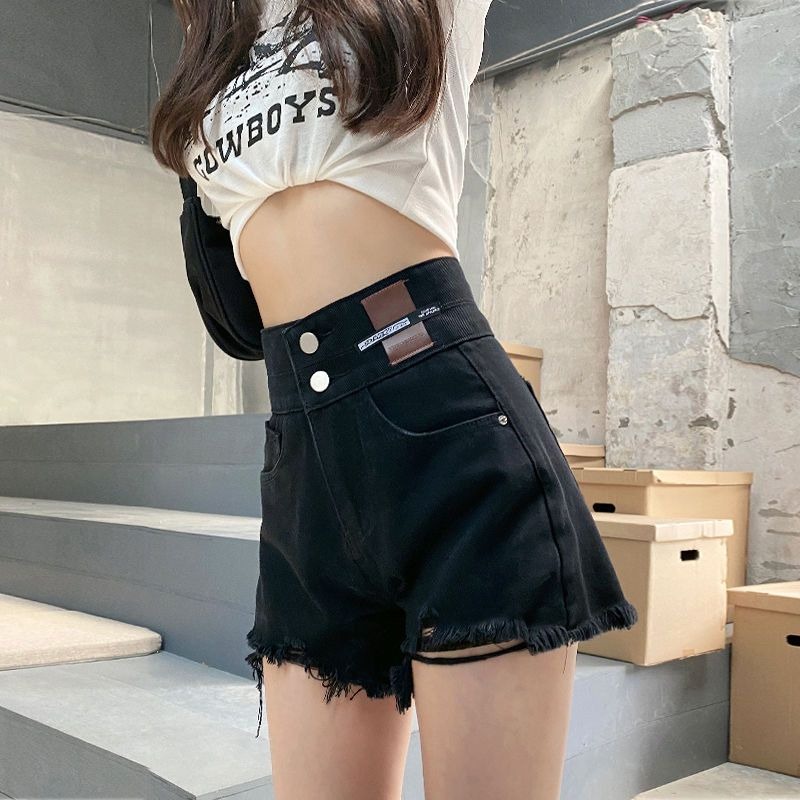 celana jeans pendek wanita high waist ripped jeans kekinian pakaian wanita short pants denim cewek seksi hotpants ootd