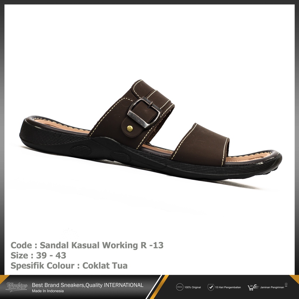 Sandal Pria Kulit Original R-13 Slop Import