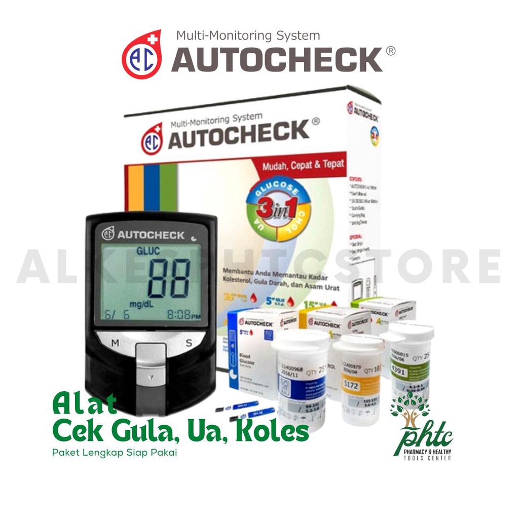 AUTO CHECK GCU 3 IN 1 Cek Gula Asam Urat Kolesterol l Alat Autocek