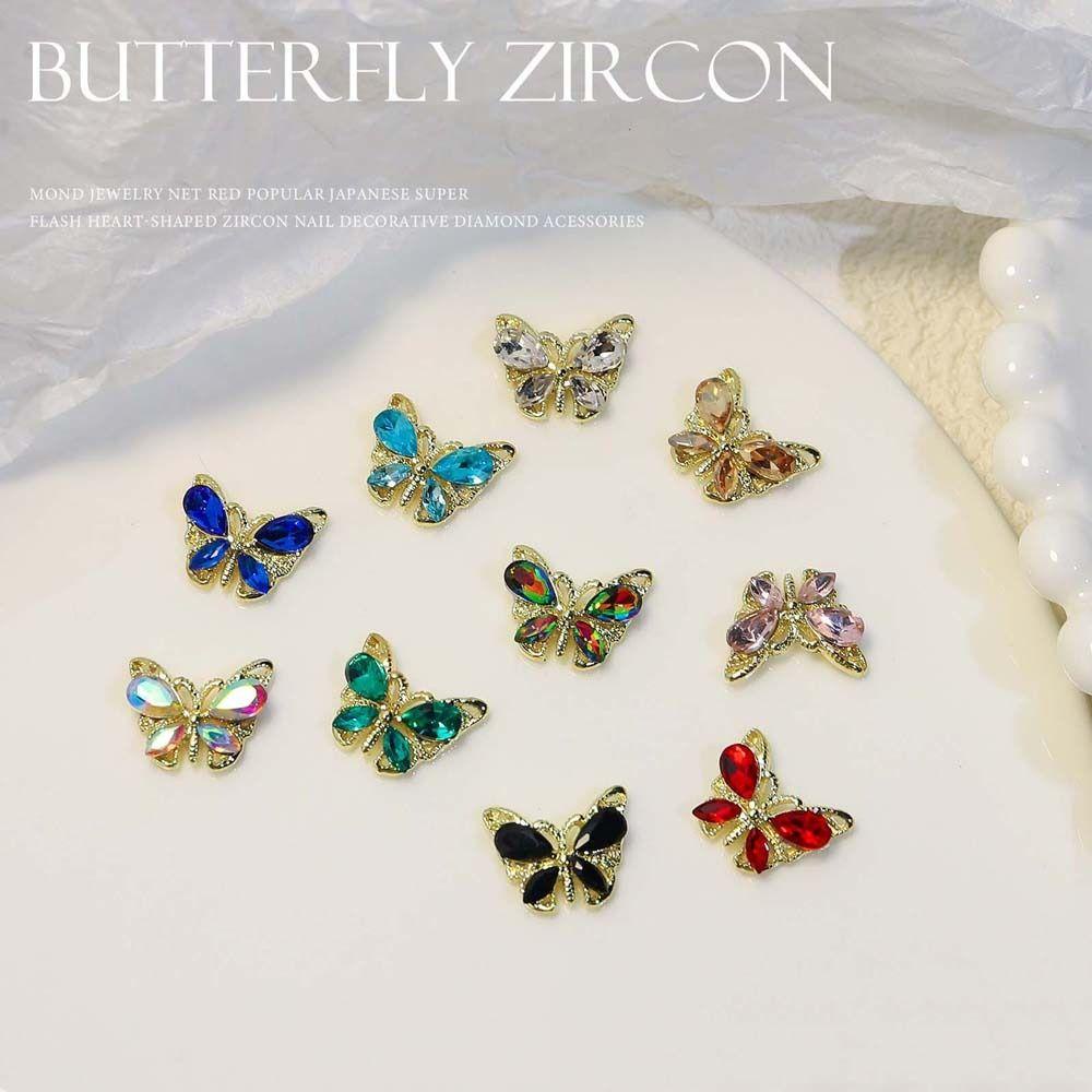 Agustina Kupu-Kupu Dekorasi Kuku Wanita Pesona Kuku Perhiasan Nail Art Shiny Manicure Accessories