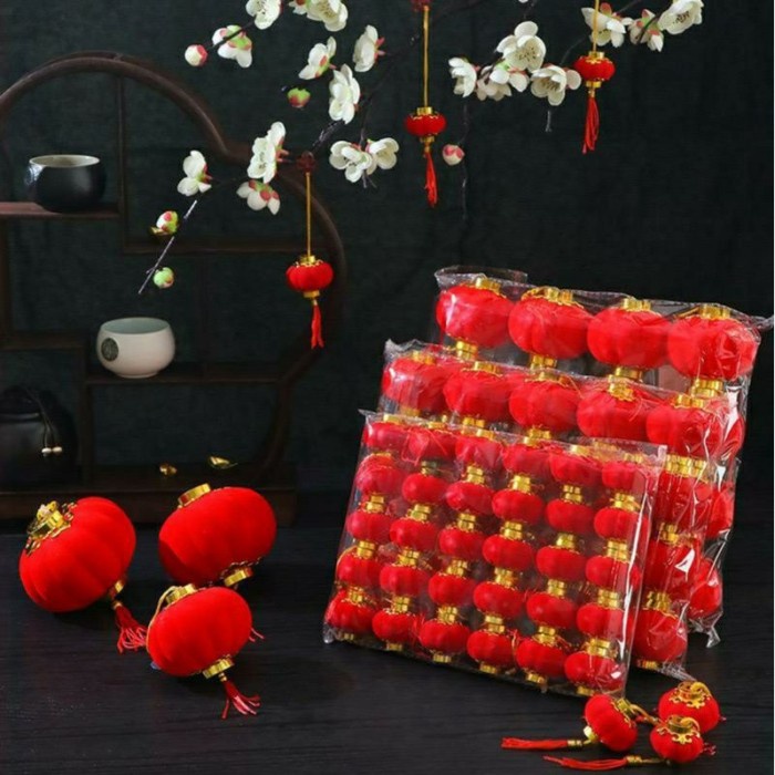 Silvashope Ornamen Lampion Imlek/Gantungan Pohon/Lampion Dekorasi 2023
