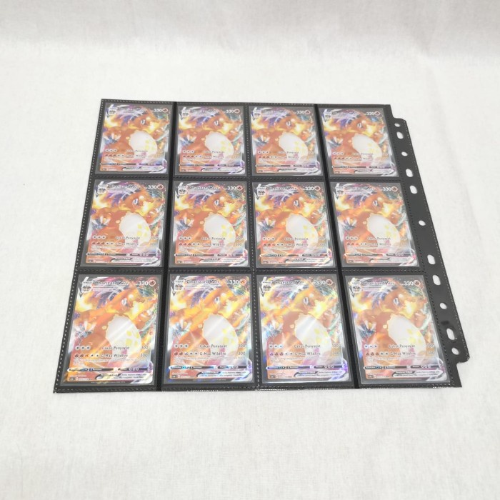 LEATHER RING TCG CARD BINDER ALBUM 12 POCKET 3X4 POKEMON YUGIOH PANINI