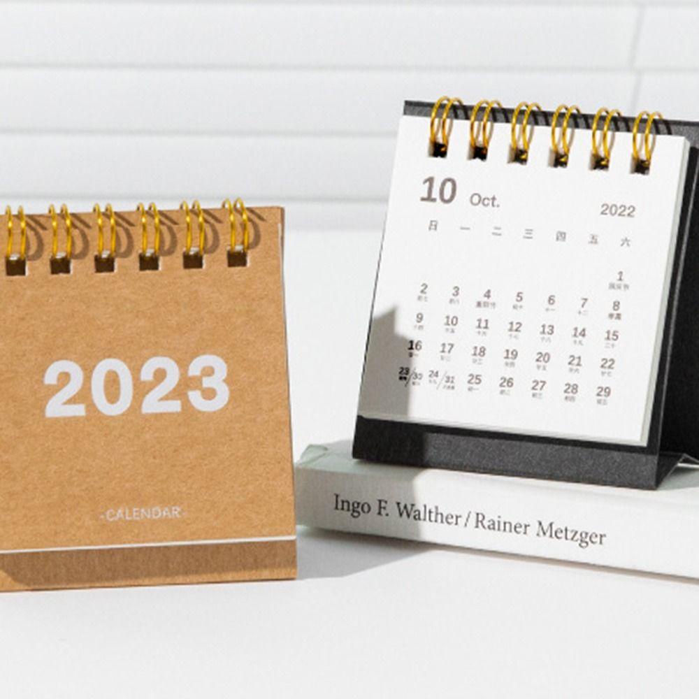 Nanas Kalender Mini Aksesoris Kantor Kalender Printing Menyegarkan Warna Solid Sederhana Jadwal Harian Table Planner