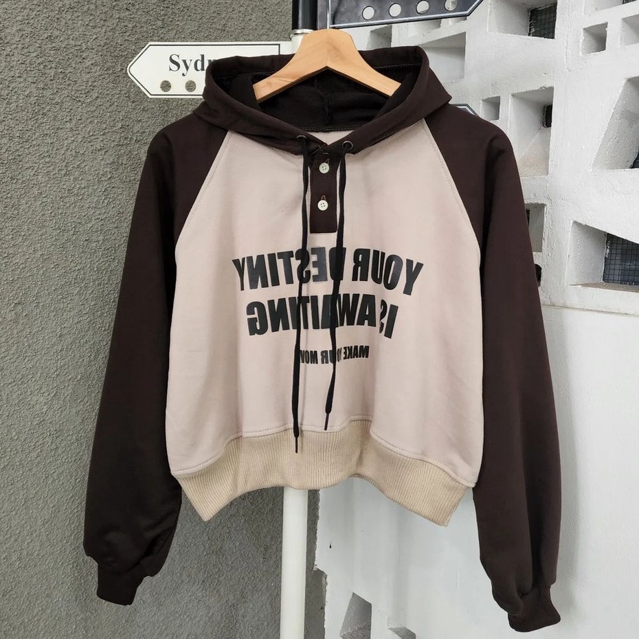 Hoodie Your Destiny Croope Sweater Hoodie Remaja Warna Kombinasi