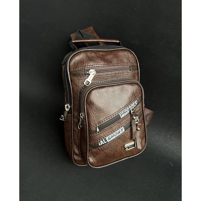 Tas Pria Sling Bag Tas Selempang Kulit PU Leather Original Polo Amstar