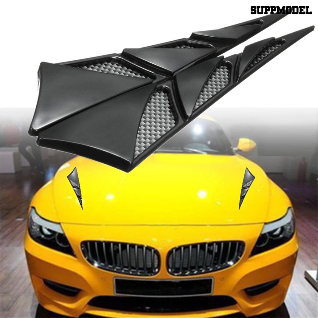 [Dekorasi] 1pasang Stiker Lubang Angin Perekat Diri Tahan Aus ABS Stiker Outlet Sisi Otomatis Untuk Mobil