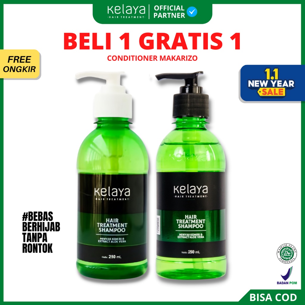 [ BPOM ] KELAYA HAIR TREATMENT Shampoo Rambut | Shampo Penumbuh Pemanjang Penghitam Rambut Anti Rontok Ketombe Original 250ml