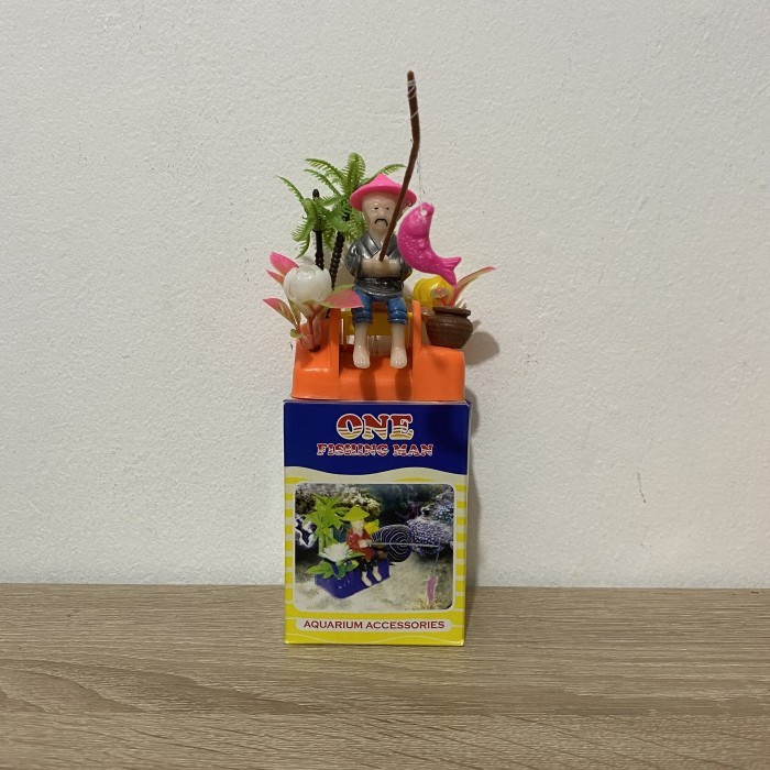 Hiasan Mainan Aksesoris Aquarium Aquascape One Fisherman Orang Mancing MAINAN HIAS AQUARIUM