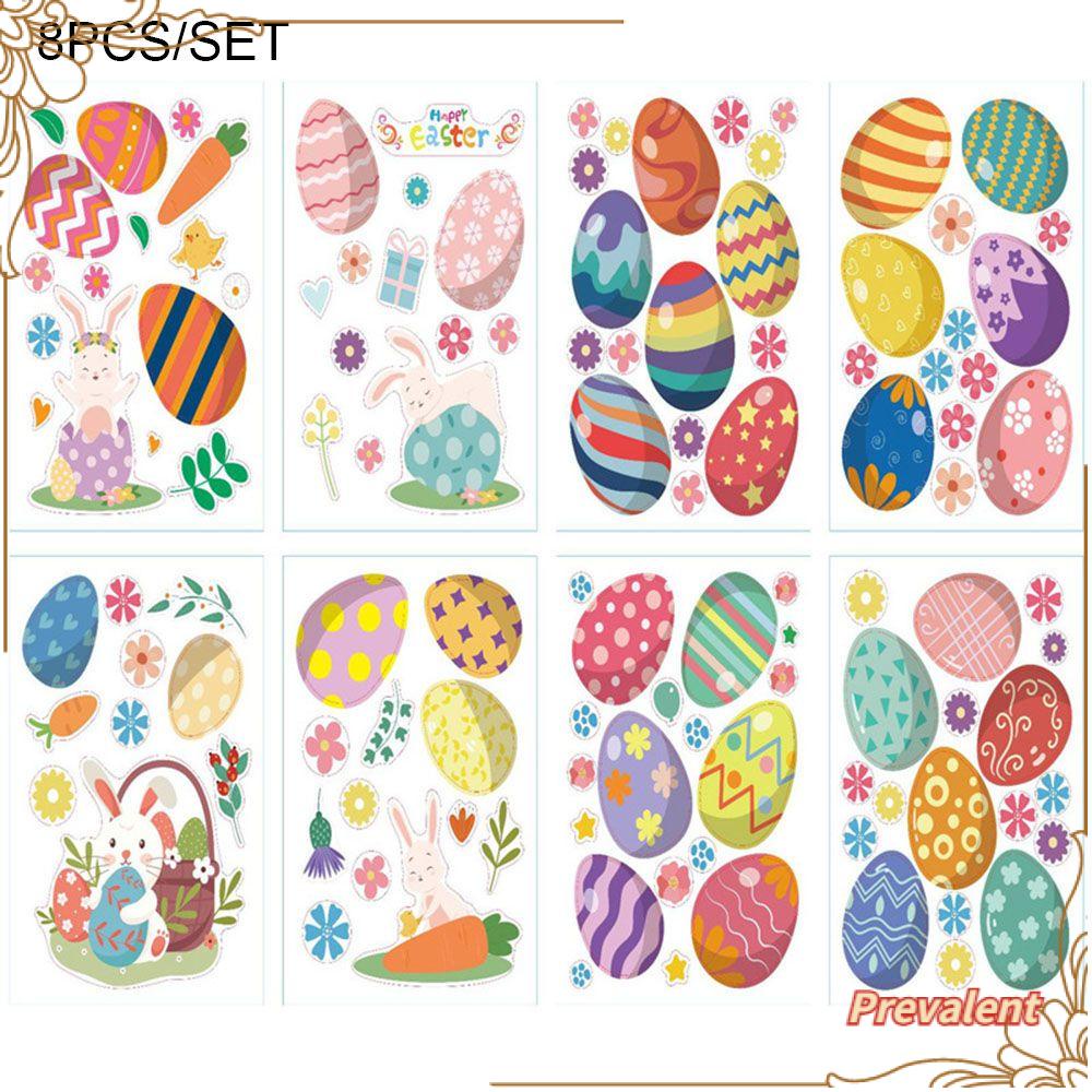 Preva 8Pcs/Lot Paskah Dekorasi Rumah Chick Jendela Sticker Bunny