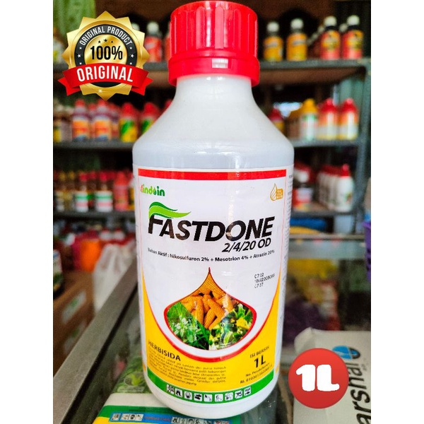 herbisida selektif jagung Fastdone bahan aktif nikosulfuron 2%+mesotrion 4%+atrazin 1liter