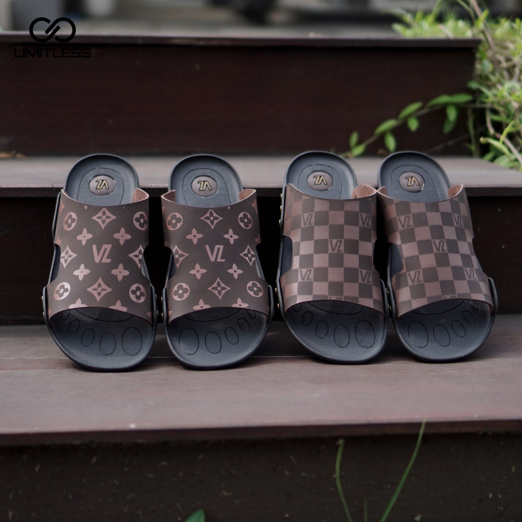 Sandal Slop Pria Casual Original Sendal Slide Cowok Sandal Pria Kulit Formal Terbaru