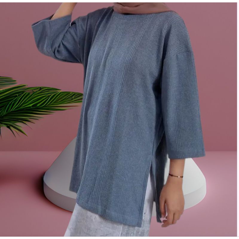 TOP BLOUSE BASIC OVERSIZE JUMBO LD 120 MELAR 140 //BAHAN RIB PREMIUM // BLOUSE MODEL KEKINIAN