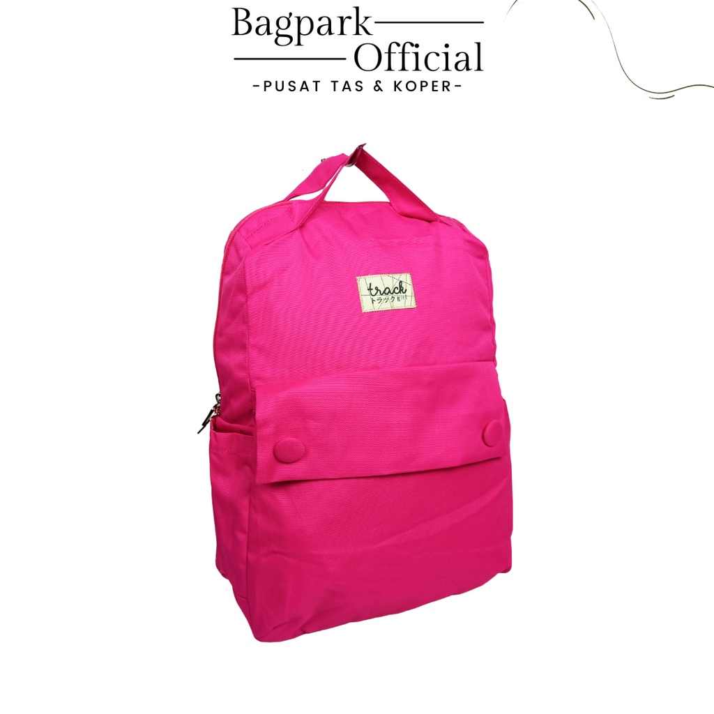 Tas Ransel Anak Sekolah Track Original Tas Anak Remaja Perempuan Motif Polos Free Rain Cover