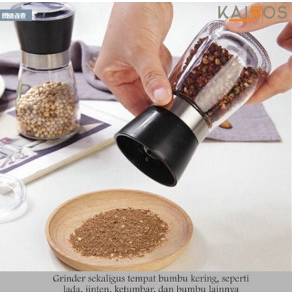 Tempat Bumbu Botol Grinder + Merica Lada Putih Penggiling Penghalus Bumbu Lada Manual Tempat Bumbu Seasoning Grinder Pepper Serbaguna TERMURAH TERLARIS