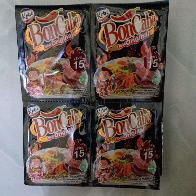 Bubuk cabe sambal abon tabur bon cabe boncabe kobe level 3 nori 10 bawang goreng 15 30 original 4.5-6 gram sachet