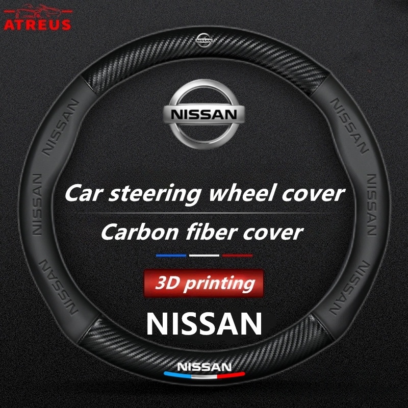 Sarung Setir Mobil NISSAN Untuk Maret Juke Skyline Terrano Gtr Livina Serena Xtrail t31 t30 Auto Steering Wheel Cover Pelindung Kemudi Interior Mobil Logo Printing 3D